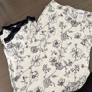 Soma Black and ivory Floral Pajama pant. XXL